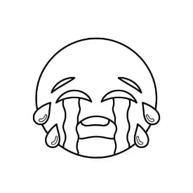 Emoji Zwart-witte kleurplaat van een vrolijke Emoji om zelf in te kleuren.