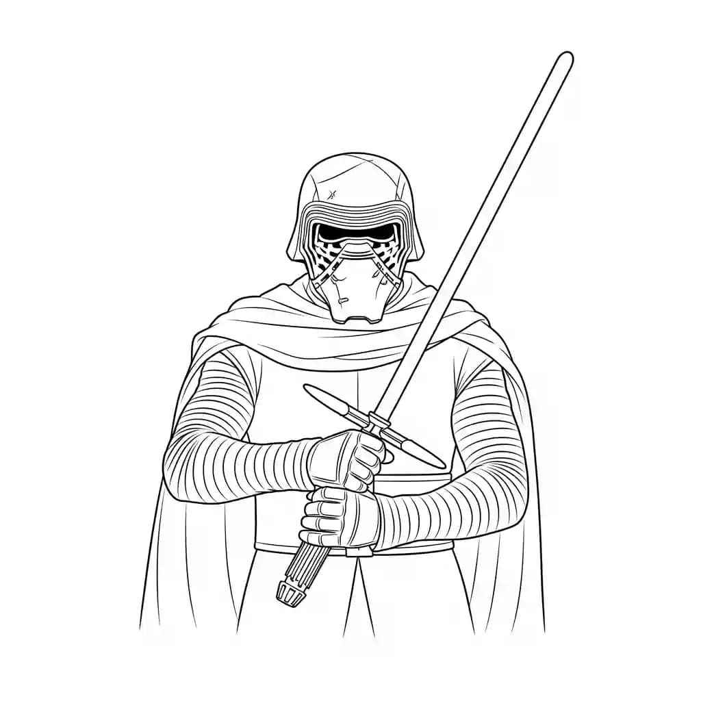 Star wars Kleurplaat van Star wars met een avontuurlijk en creatief thema om zelf in te kleuren.