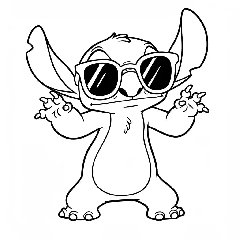 Stitch Kleurplaat van stitch om in te kleuren en gratis te printen