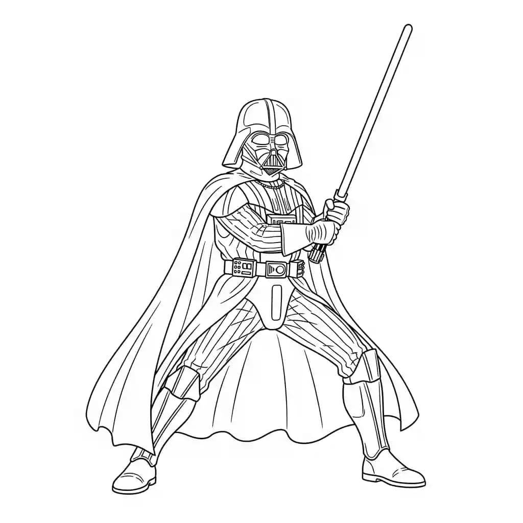 Star wars Kleurplaat van Star wars met een avontuurlijk en creatief thema om zelf in te kleuren.