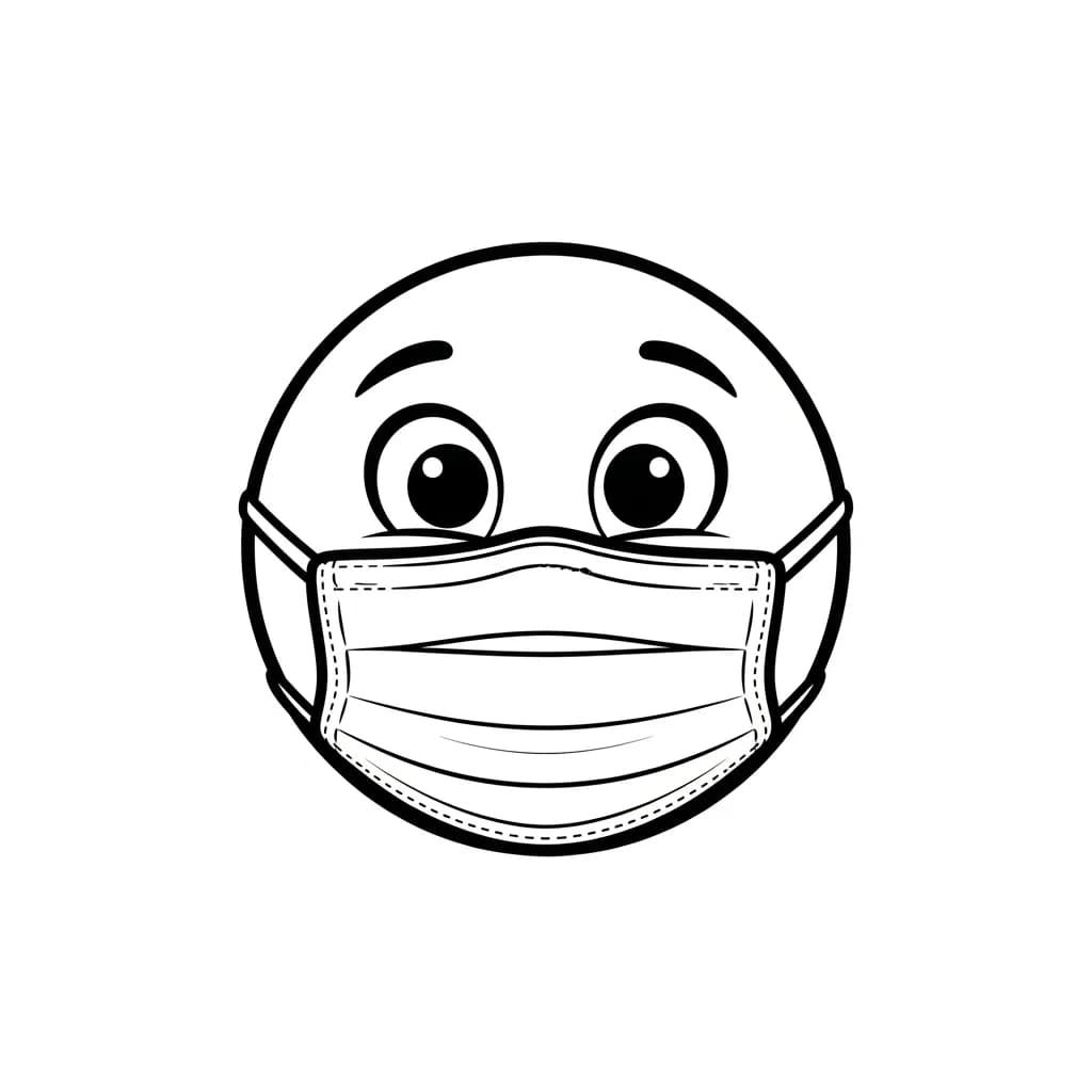 Emoji Lijntekening van een eenvoudige Emoji om zelf in te kleuren.