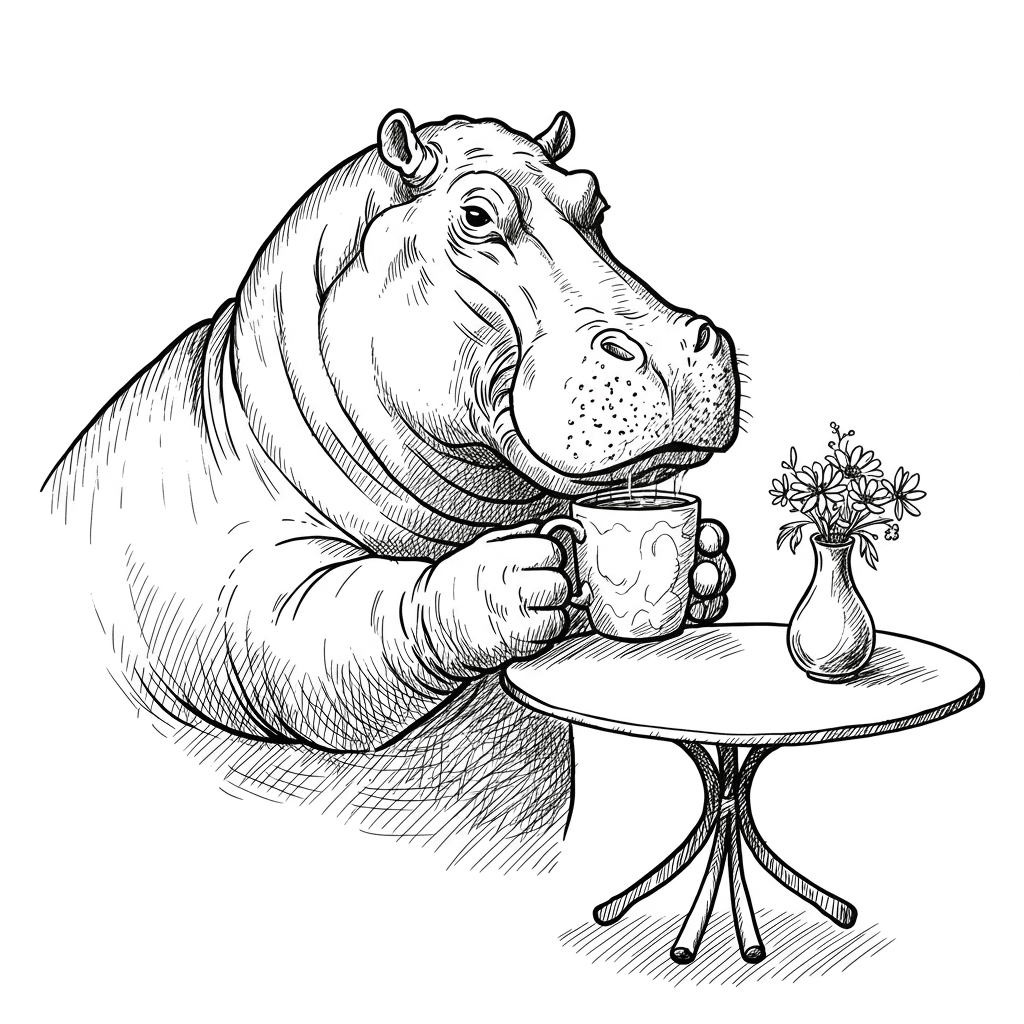 Comfortabele dagen Een rustgevende en leuke kleurplaat van Comfortabele dagen, geschikt voor alle leeftijden.