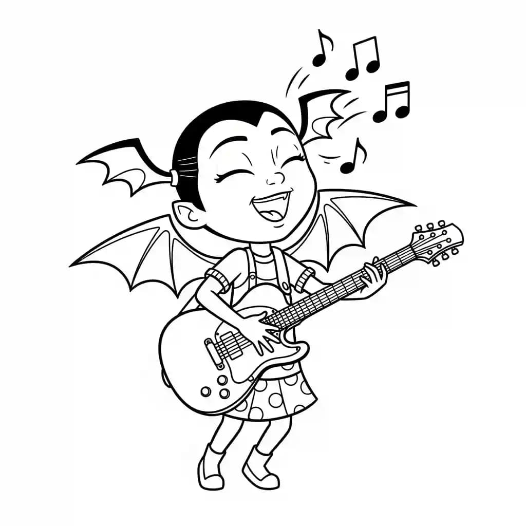 Vampirina Kleurplaat van Vampirina met een vrolijk en speels thema om in te kleuren.