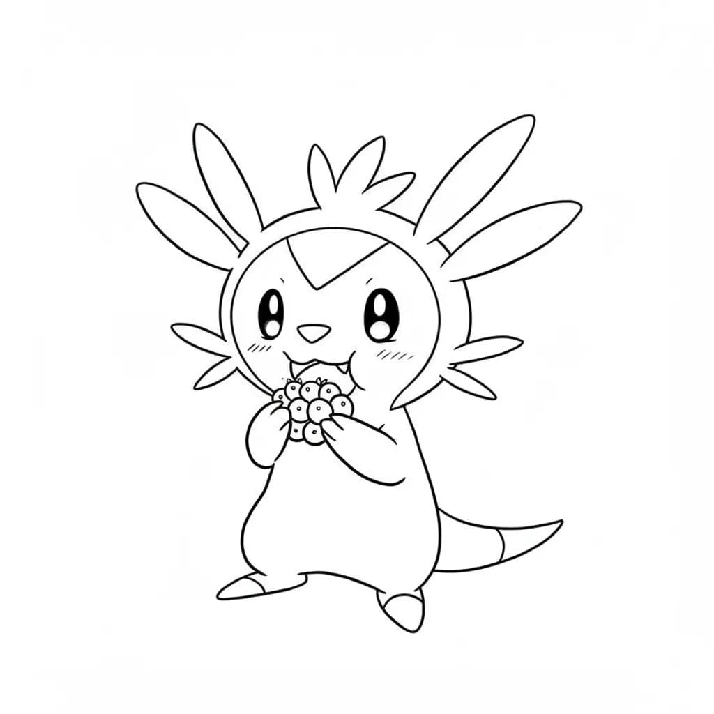 Pokemon Eenvoudige kleurplaat van Pokemon om zelf in te kleuren en gratis te printen.