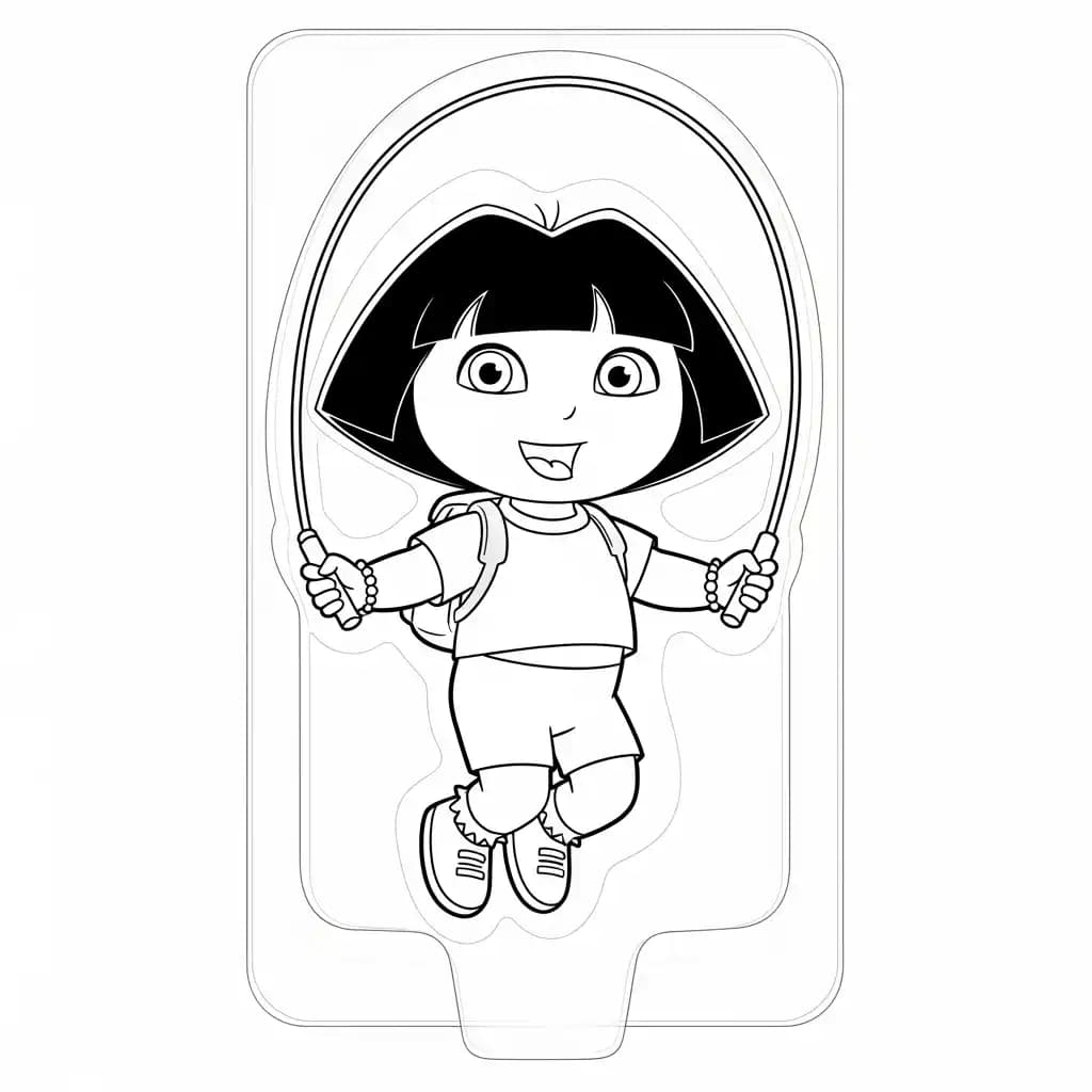 Dora Printbare kleurplaat van Dora voor kinderen en volwassenen.