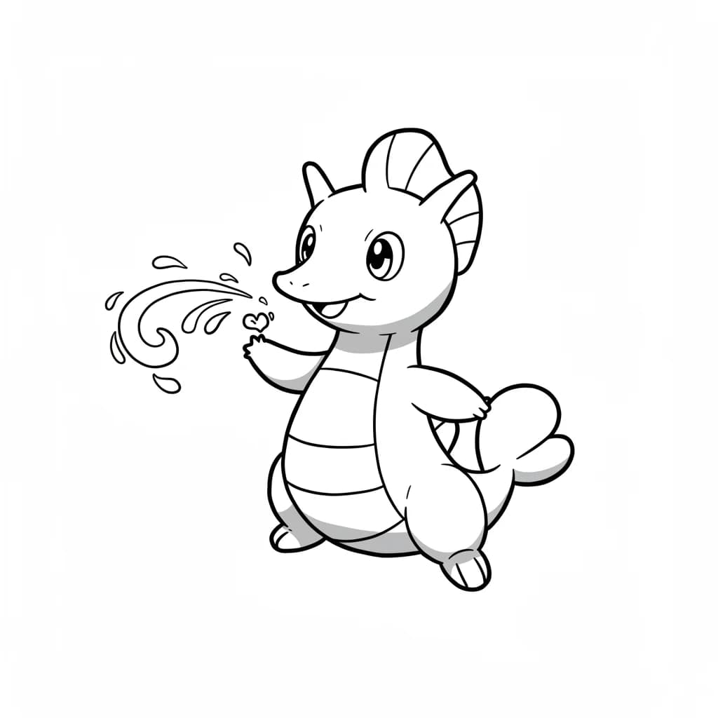 Pokemon Eenvoudige kleurplaat van Pokemon om zelf in te kleuren en gratis te printen.