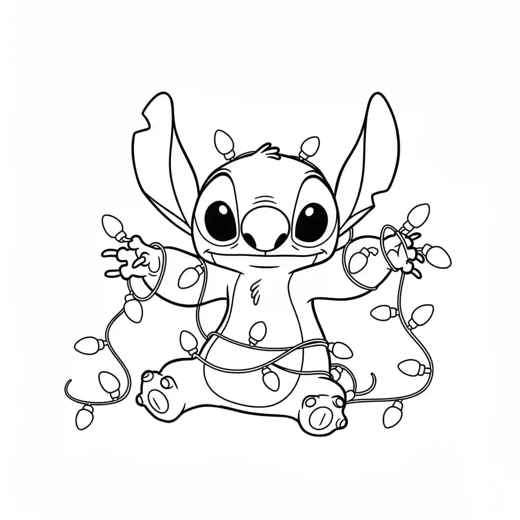 Stitch Kleurplaat van stitch om in te kleuren en gratis te printen