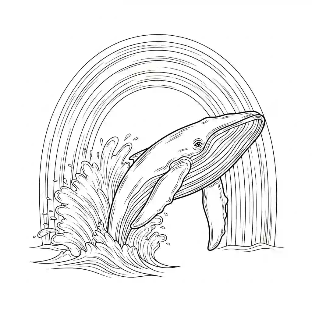 Walvis Kleurplaat van een Walvis die kinderen en volwassenen creatief kunnen inkleuren.
