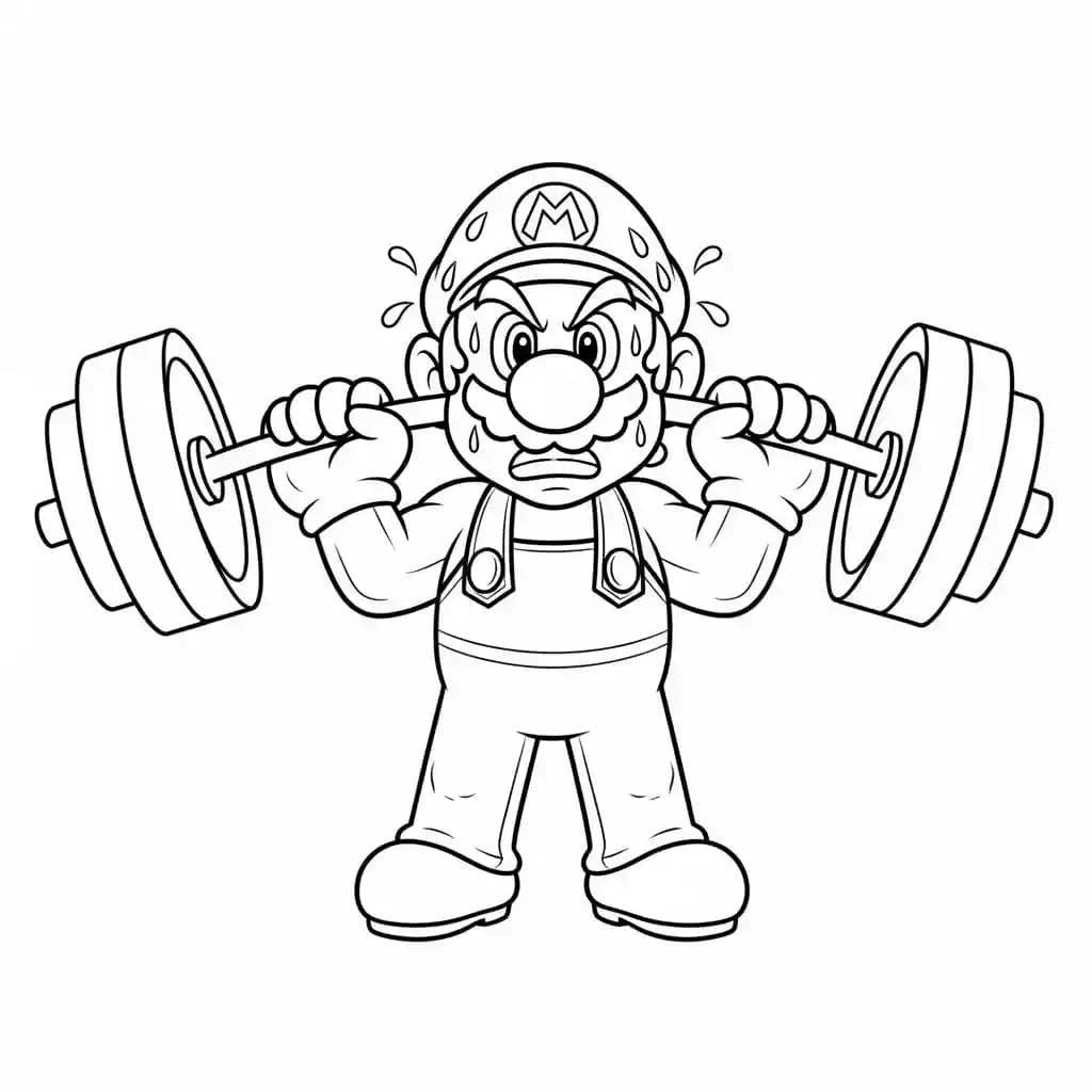 Mario Leuke kleurplaat van Mario om gratis te printen en creatief in te kleuren.