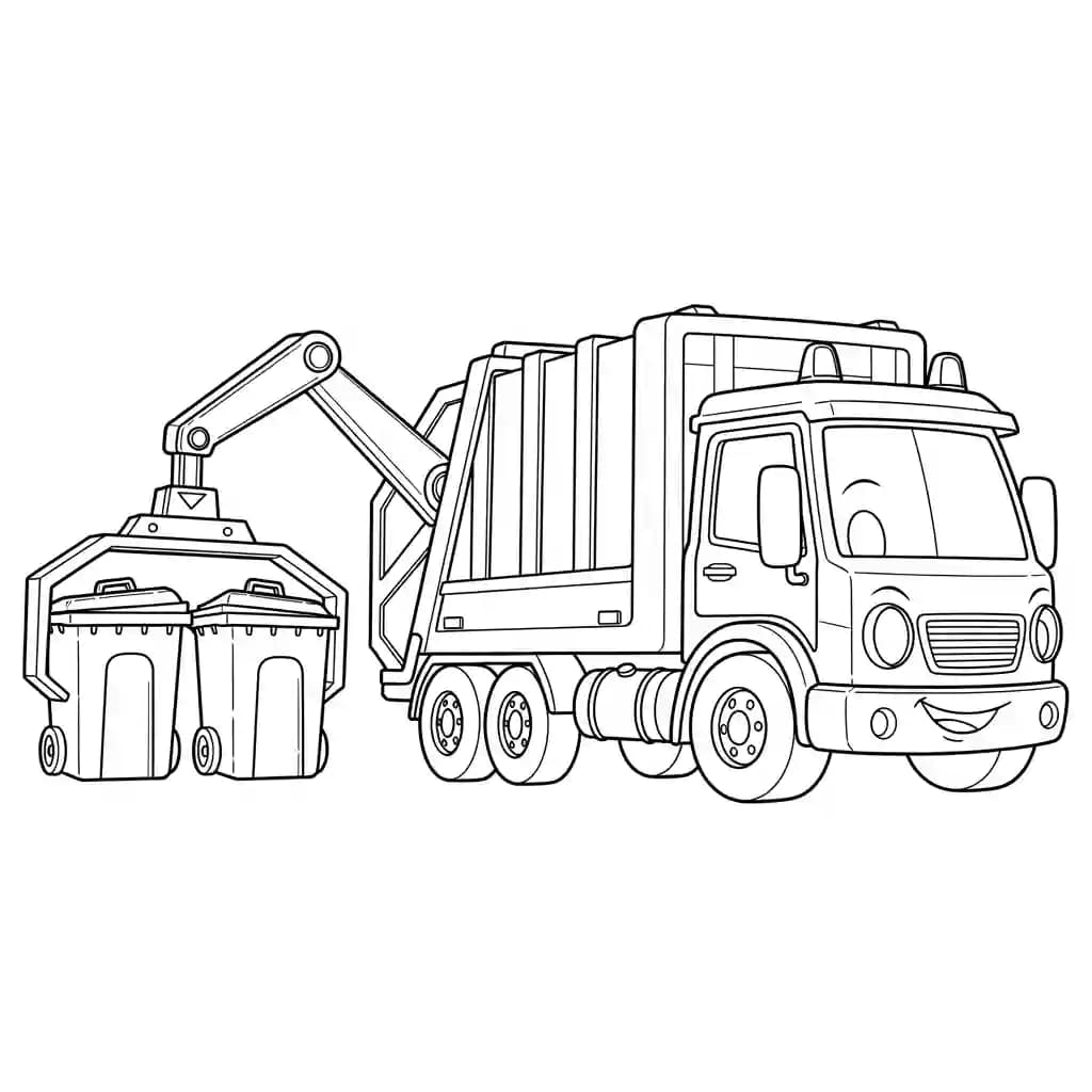 Vrachtwagen Kleurplaat van een vrachtwagen om zelf creatief in te kleuren.