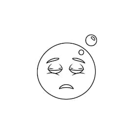 Emoji Zwart-witte kleurplaat van een vrolijke Emoji om zelf in te kleuren.