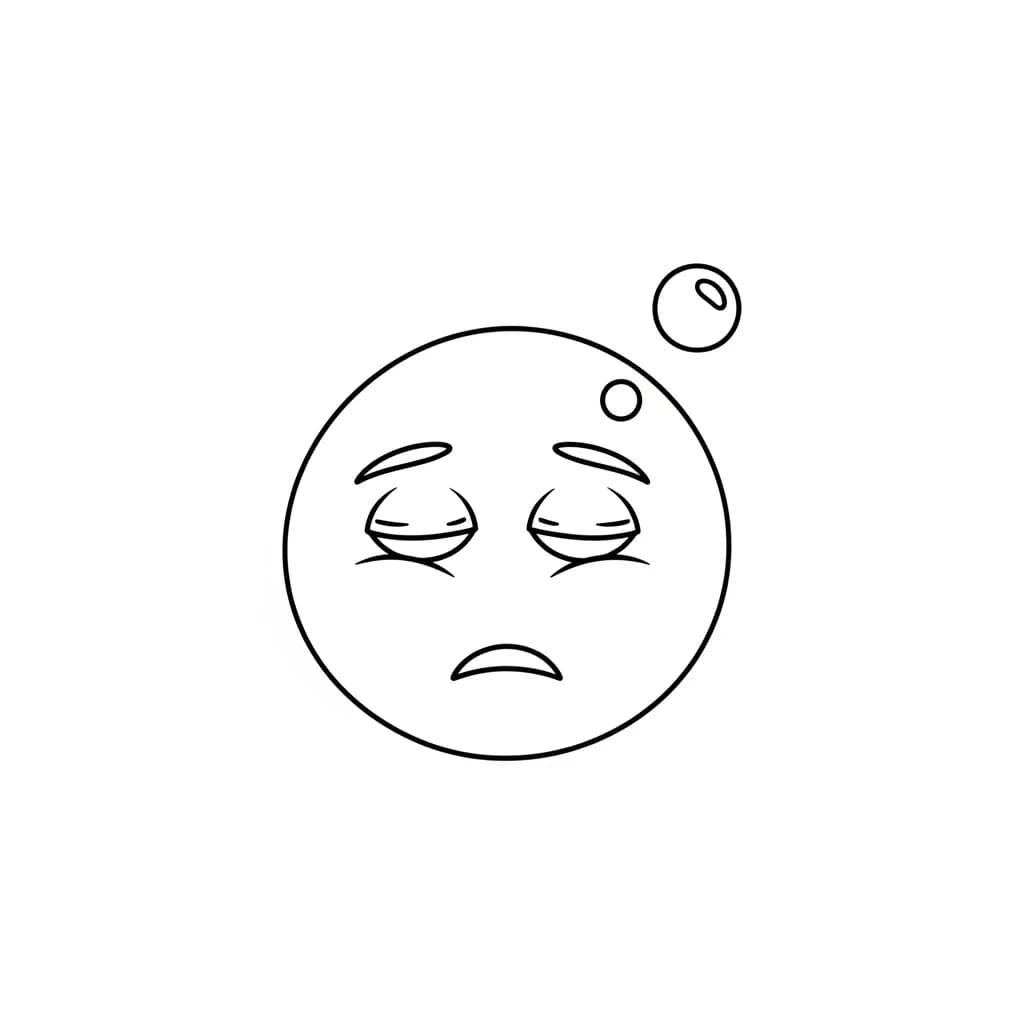 Emoji Zwart-witte kleurplaat van een vrolijke Emoji om zelf in te kleuren.