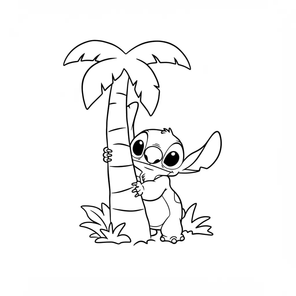 Stitch Kleurplaat van stitch om in te kleuren en gratis te printen