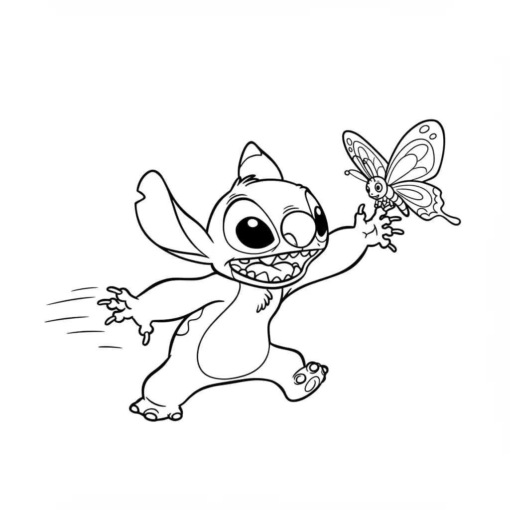 Stitch Kleurplaat van stitch om in te kleuren en gratis te printen