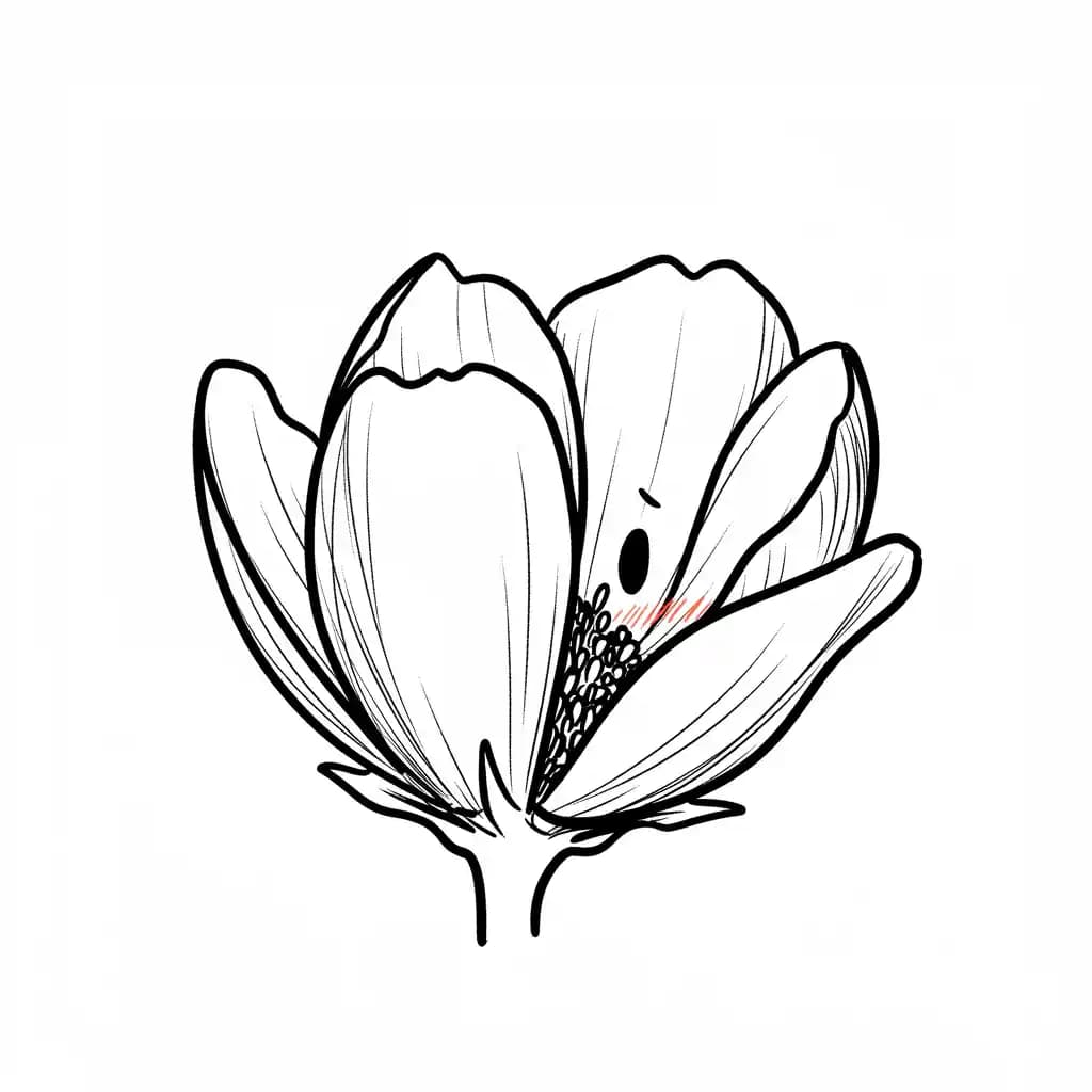 Rozenboeket Kleurplaat van een boeket rozen, eenvoudig en leuk om in te kleuren.