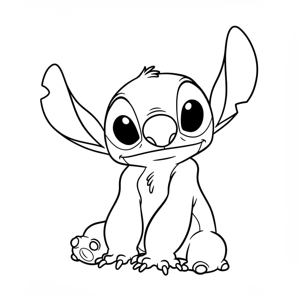 Stitch Kleurplaat van stitch om in te kleuren en gratis te printen