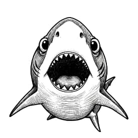 Haai Leuke kleurplaat van een Haai om thuis te printen en in te kleuren.