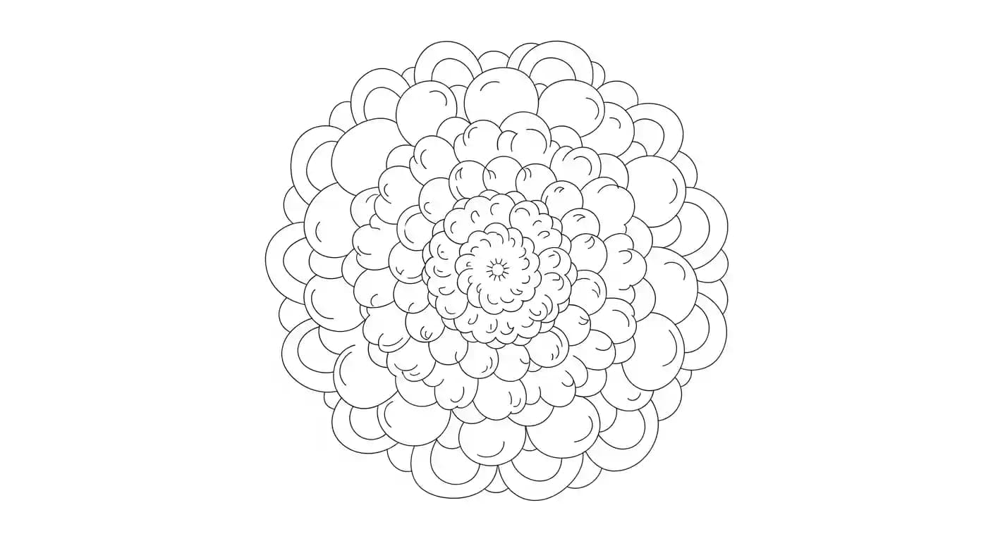 Mandala Kleurplaat van een sierlijke Mandala met decoratieve patronen om in te kleuren.