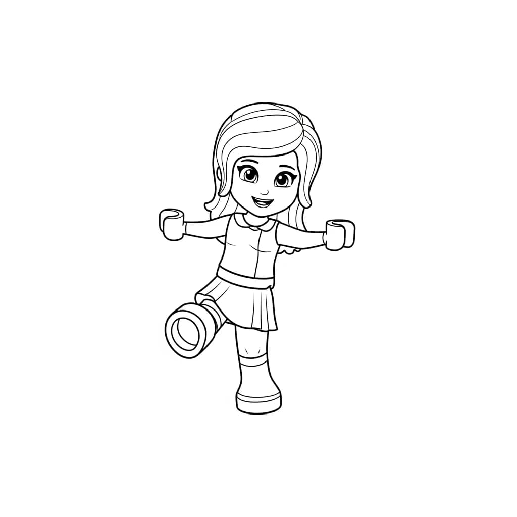 Lego Friends Kleurplaat van Lego Friends met vrolijke personages en creatieve details om in te kleuren.