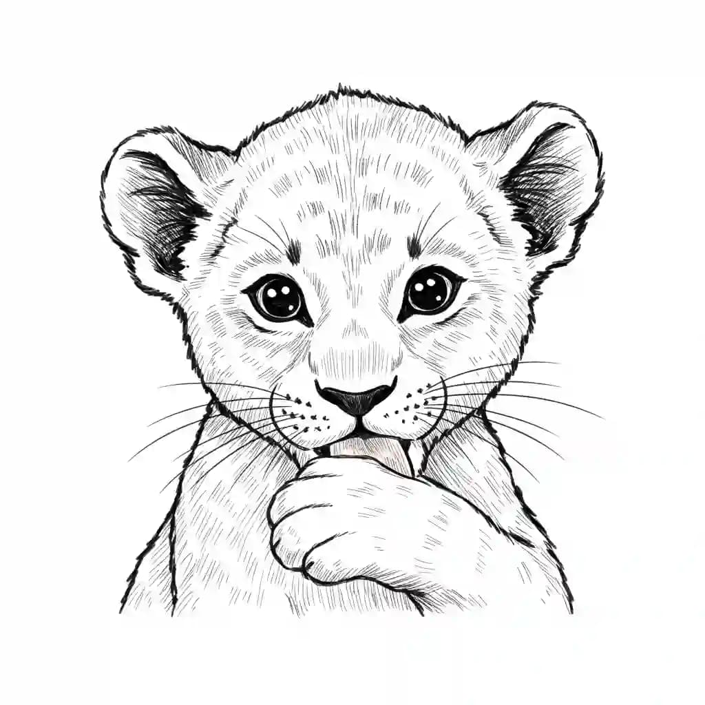 Lion King Kleurplaat van Lion King met een avontuurlijk savanne-thema om in te kleuren.