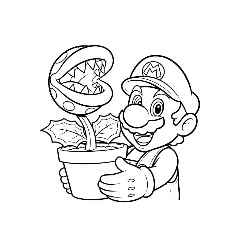 Mario Leuke kleurplaat van Mario om gratis te printen en creatief in te kleuren.