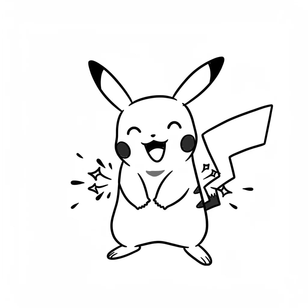 Pokemon Eenvoudige kleurplaat van Pokemon om zelf in te kleuren en gratis te printen.