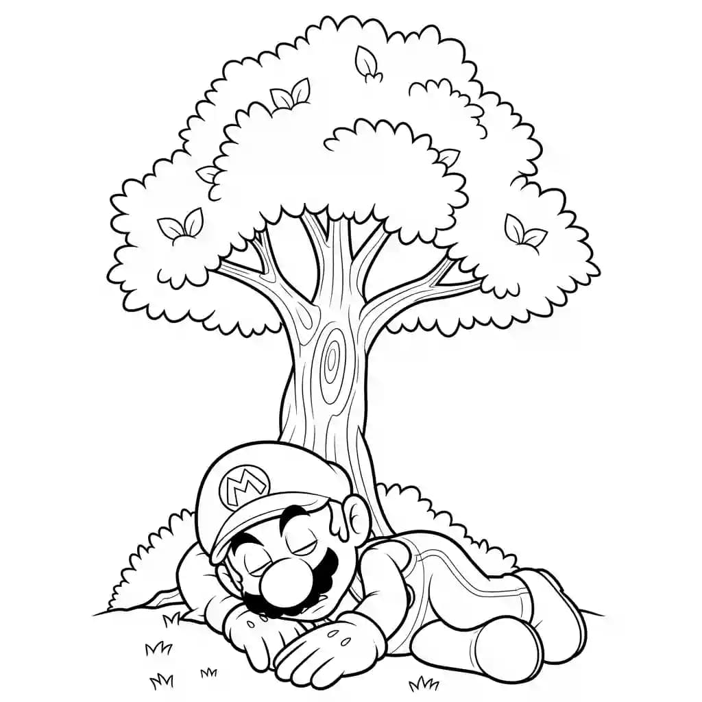 Mario Leuke kleurplaat van Mario om gratis te printen en creatief in te kleuren.
