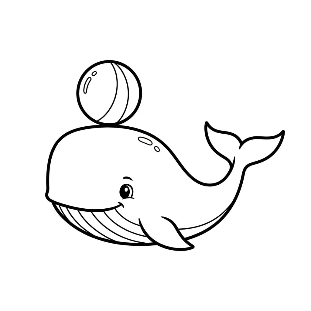 Walvis Kleurplaat van een Walvis die kinderen en volwassenen creatief kunnen inkleuren.