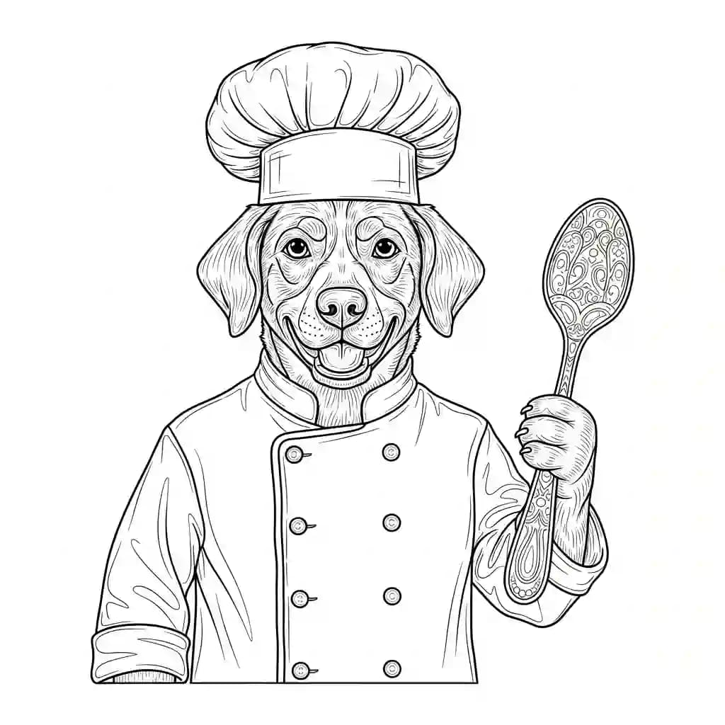 Hond Een schattige kleurplaat van een hond, klaar om ingekleurd te worden.