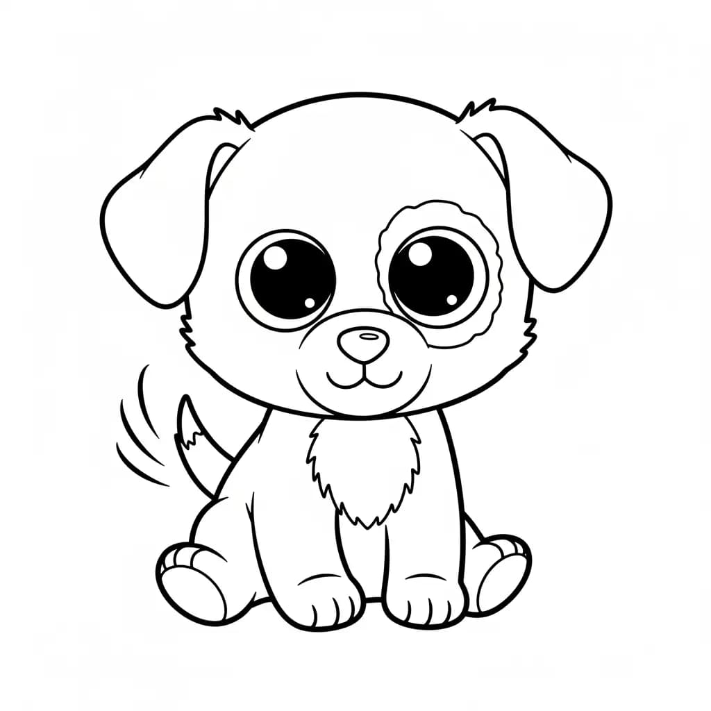 Ty Beanie Boo Kleurplaat van Ty Beanie Boo met een vrolijk en creatief thema om in te kleuren.