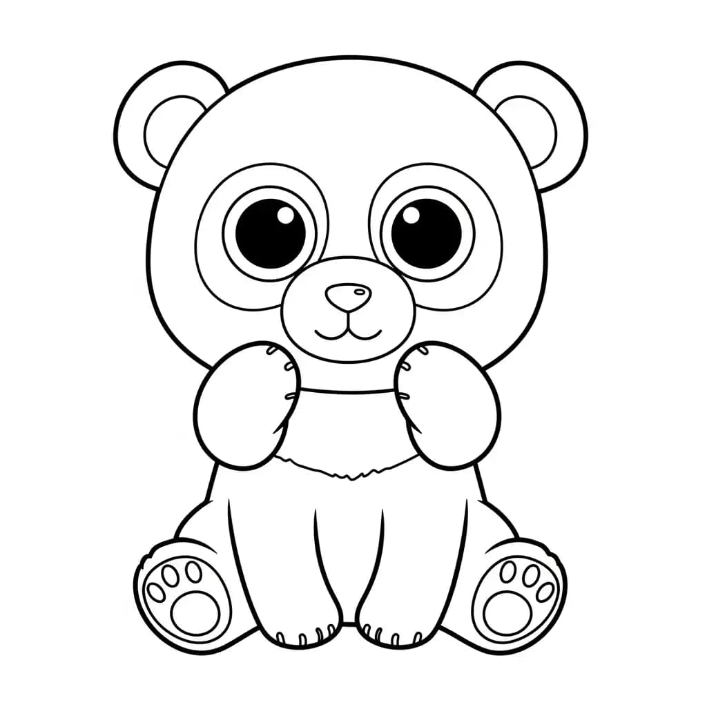 Ty Beanie Boo Kleurplaat van Ty Beanie Boo met een vrolijk en creatief thema om in te kleuren.