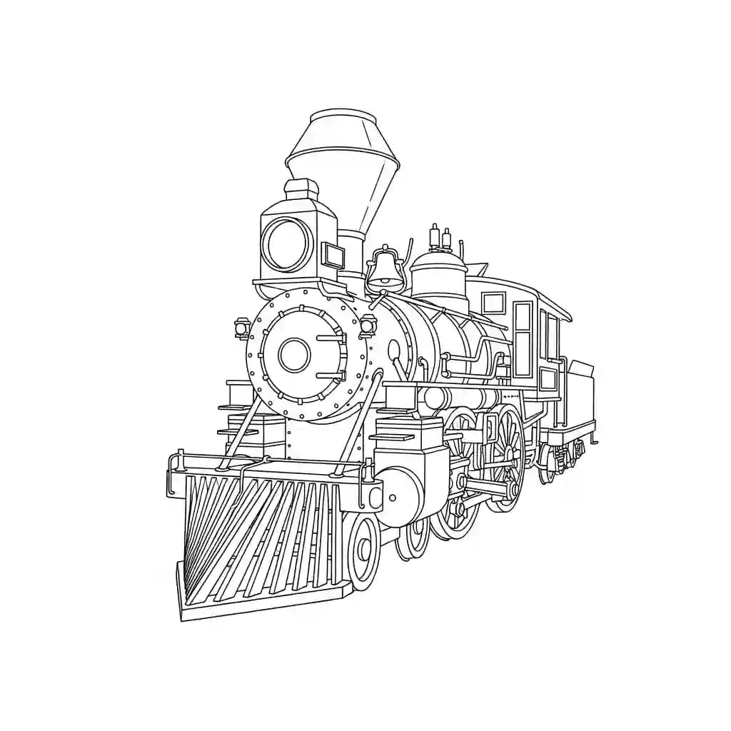 Trein Kleurplaat van een trein met een leuk en creatief ontwerp om zelf in te kleuren.