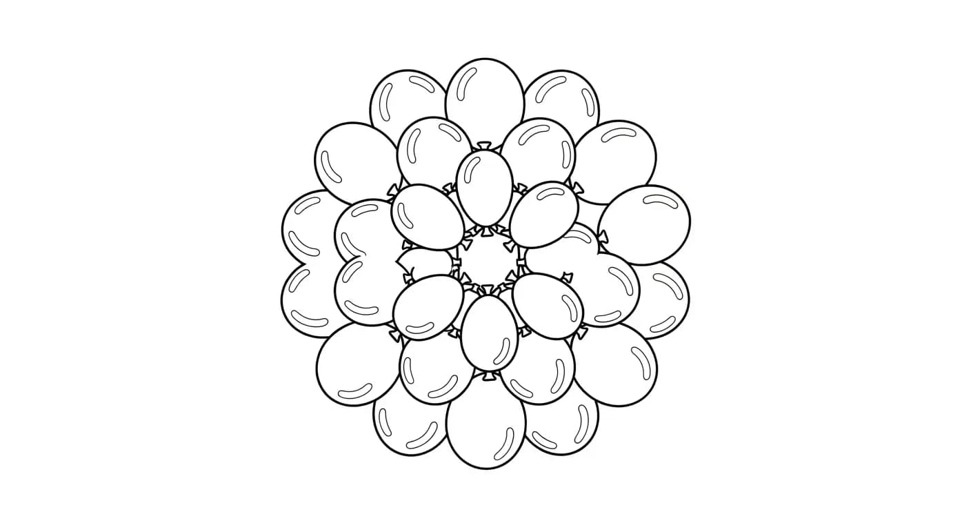 Mandala Kleurplaat van een sierlijke Mandala met decoratieve patronen om in te kleuren.