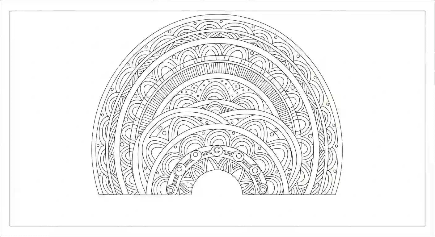 Mandala Mooie Mandala kleurplaat met symmetrische vormen om in te kleuren.