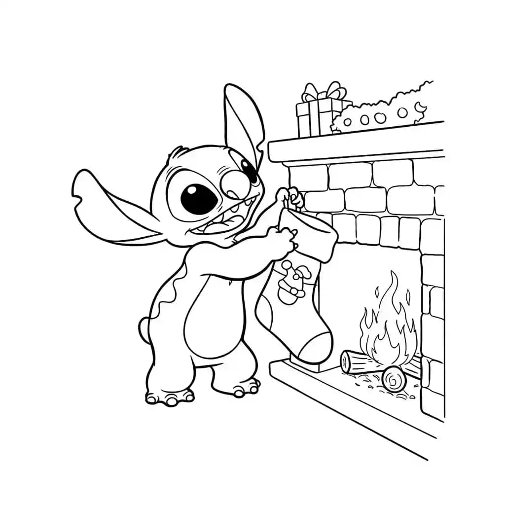 Stitch Kleurplaat van stitch om in te kleuren en gratis te printen