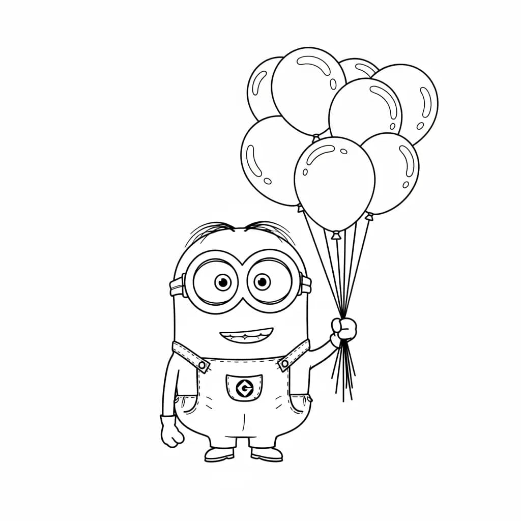 Minions kleurplaat schets kleurplaat van een vrolijke Minion met duidelijke contouren om in te kleuren