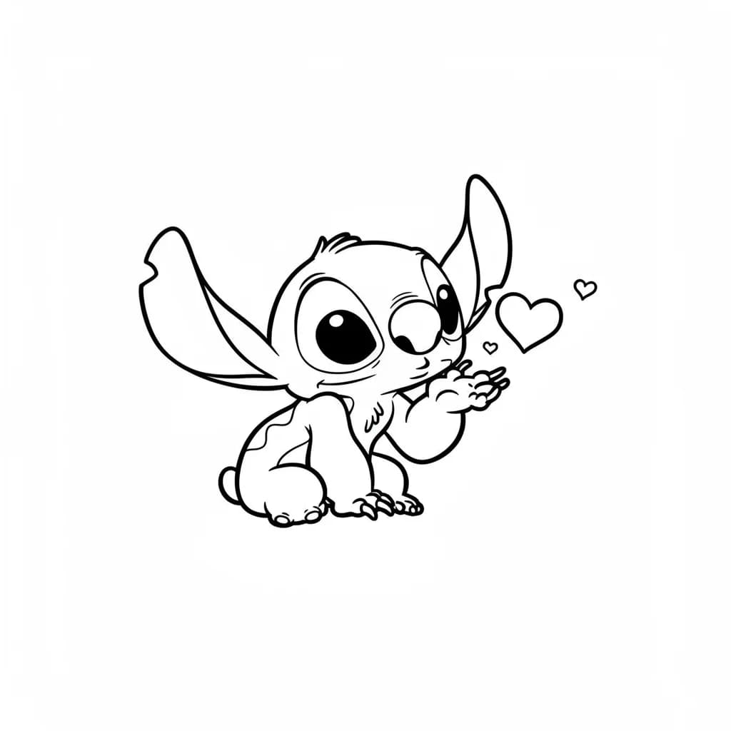 Stitch Kleurplaat van stitch om in te kleuren en gratis te printen