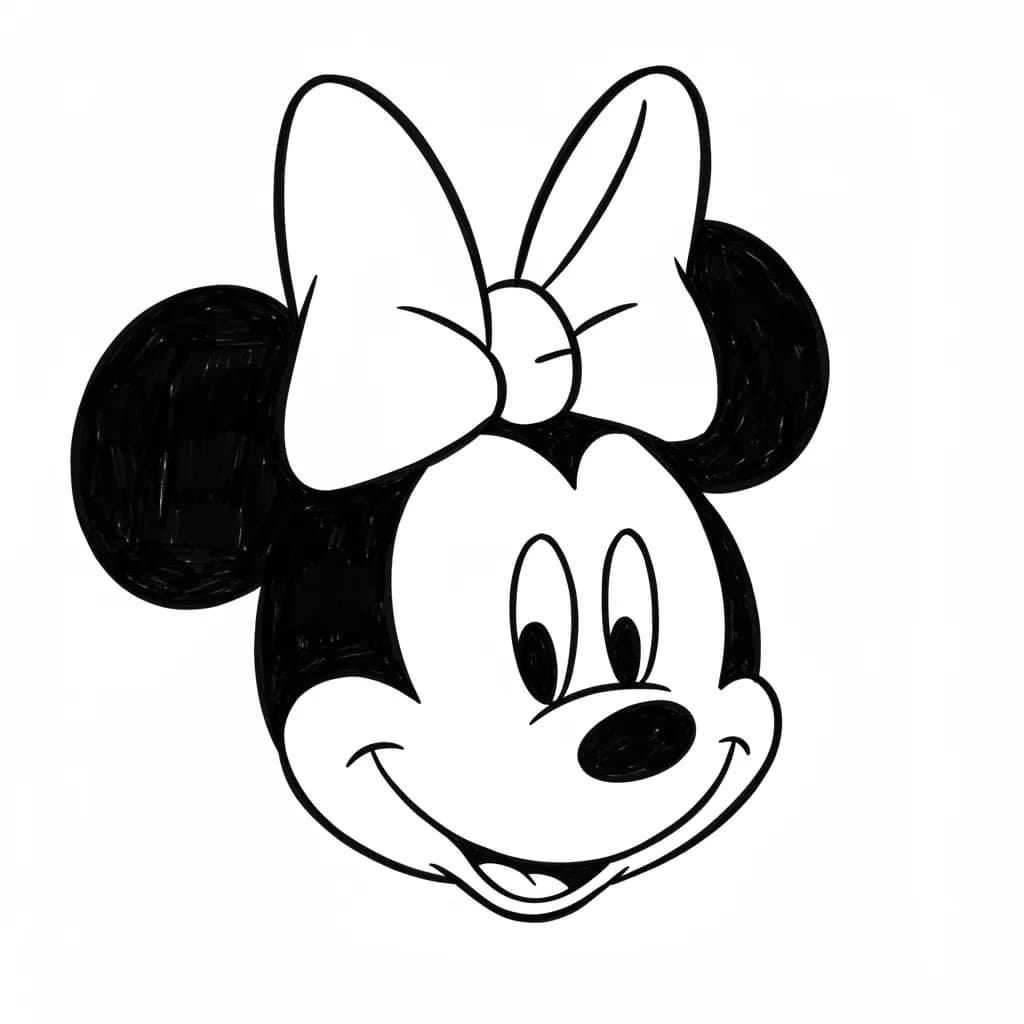 Mickey Mouse Kleurplaat van Mickey Mouse met een vrolijk en klassiek thema om in te kleuren.