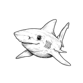 Haai Leuke kleurplaat van een Haai om thuis te printen en in te kleuren.