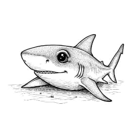 Haai Kleurplaat Leuke kleurplaat van een Haai om thuis te printen en in te kleuren.