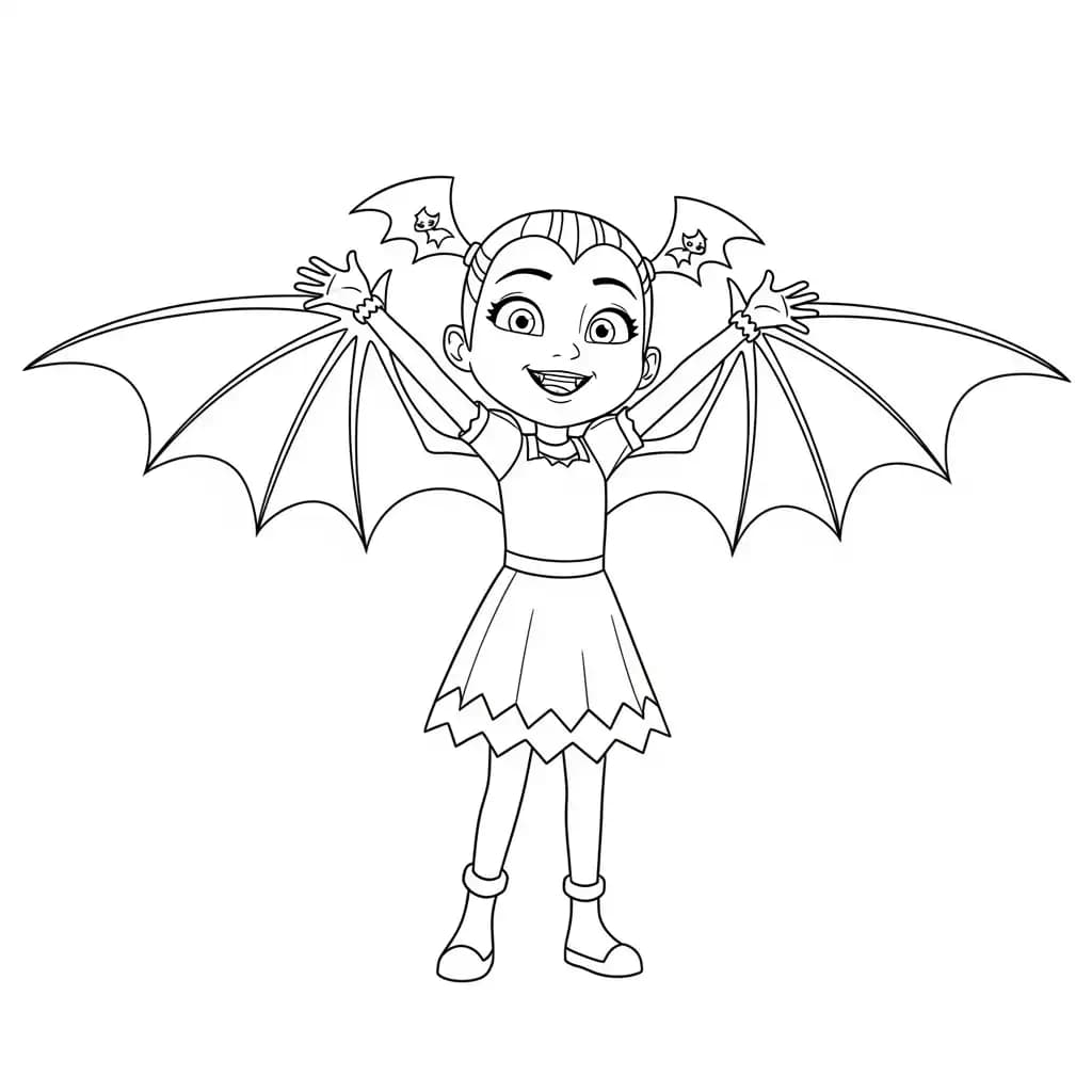Vampirina Kleurplaat van Vampirina met een vrolijk en speels thema om in te kleuren.
