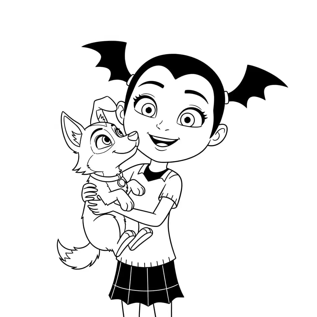 Vampirina Kleurplaat van Vampirina met een vrolijk en speels thema om in te kleuren.