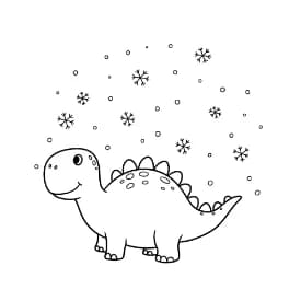 Dinosaurus Een vrolijke dinosaurus tekening klaar om zelf in te kleuren.