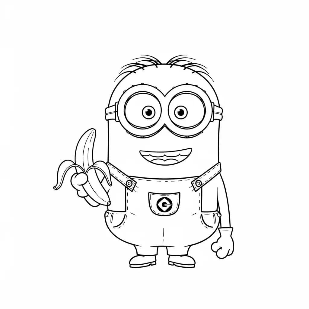 Minions kleurplaat schets kleurplaat van een vrolijke Minion met duidelijke contouren om in te kleuren
