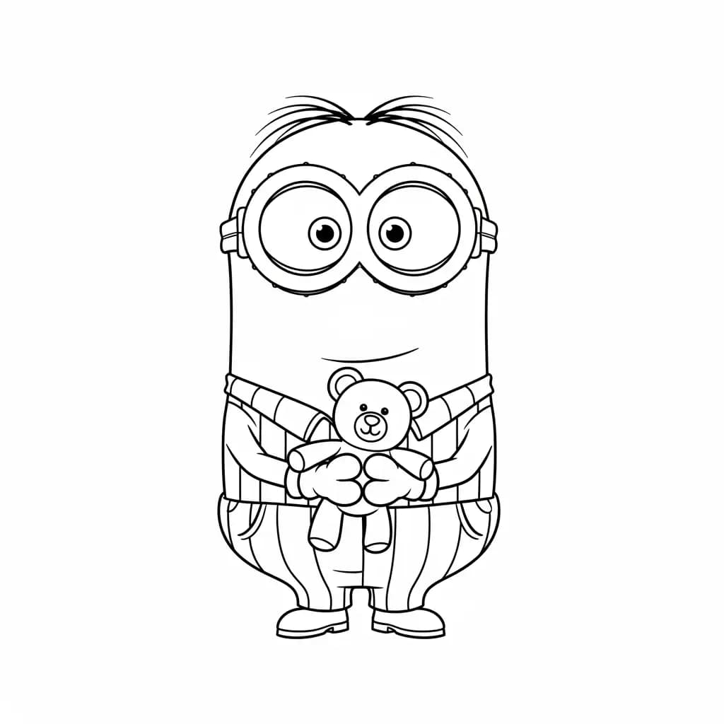 Minions kleurplaat schets kleurplaat van een vrolijke Minion met duidelijke contouren om in te kleuren