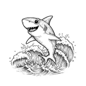 Haai Haai Kleurplaat