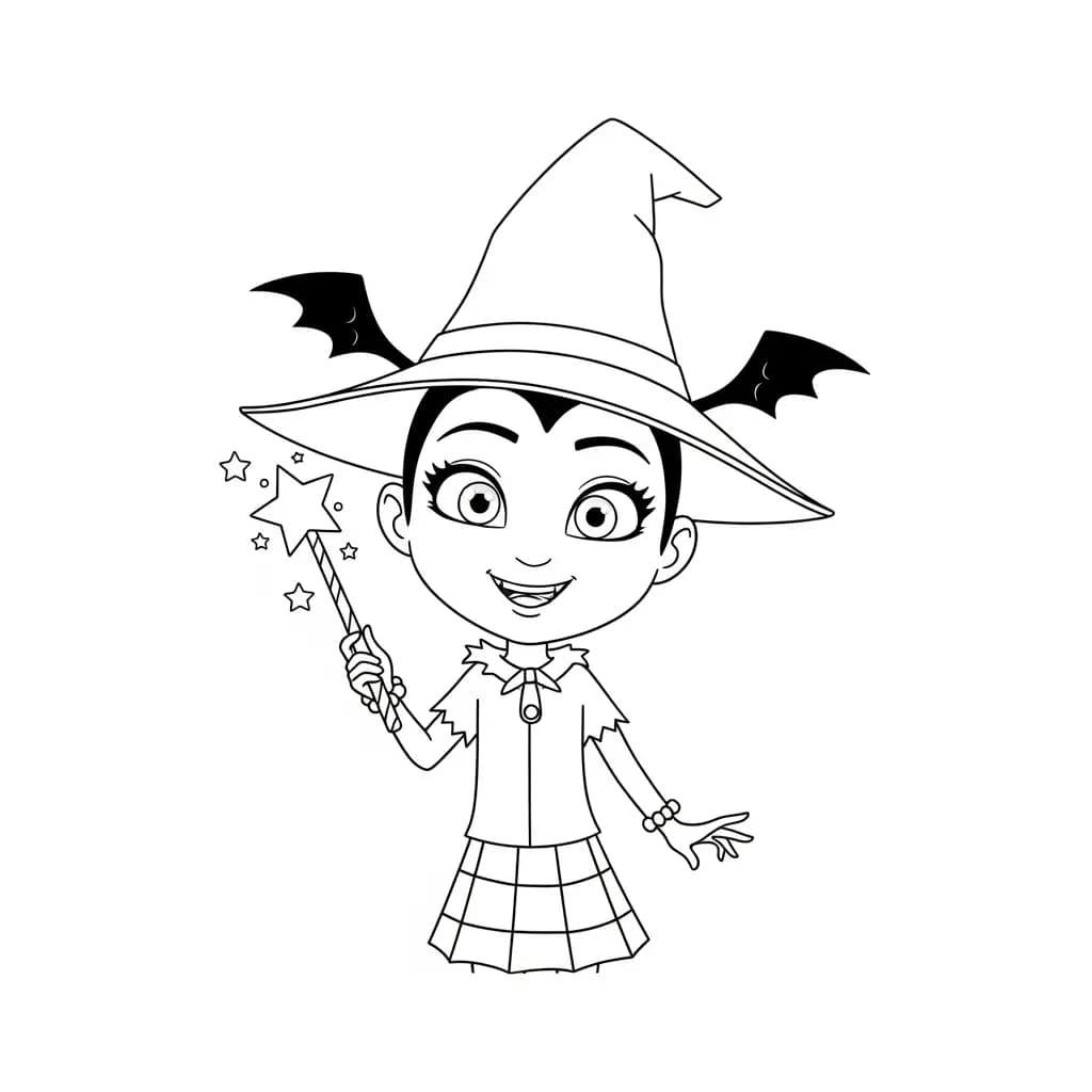 Vampirina Kleurplaat van Vampirina met een vrolijk en speels thema om in te kleuren.