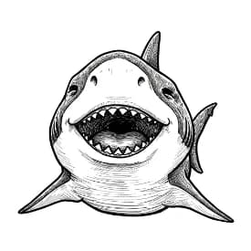 Haai Leuke kleurplaat van een Haai om thuis te printen en in te kleuren.