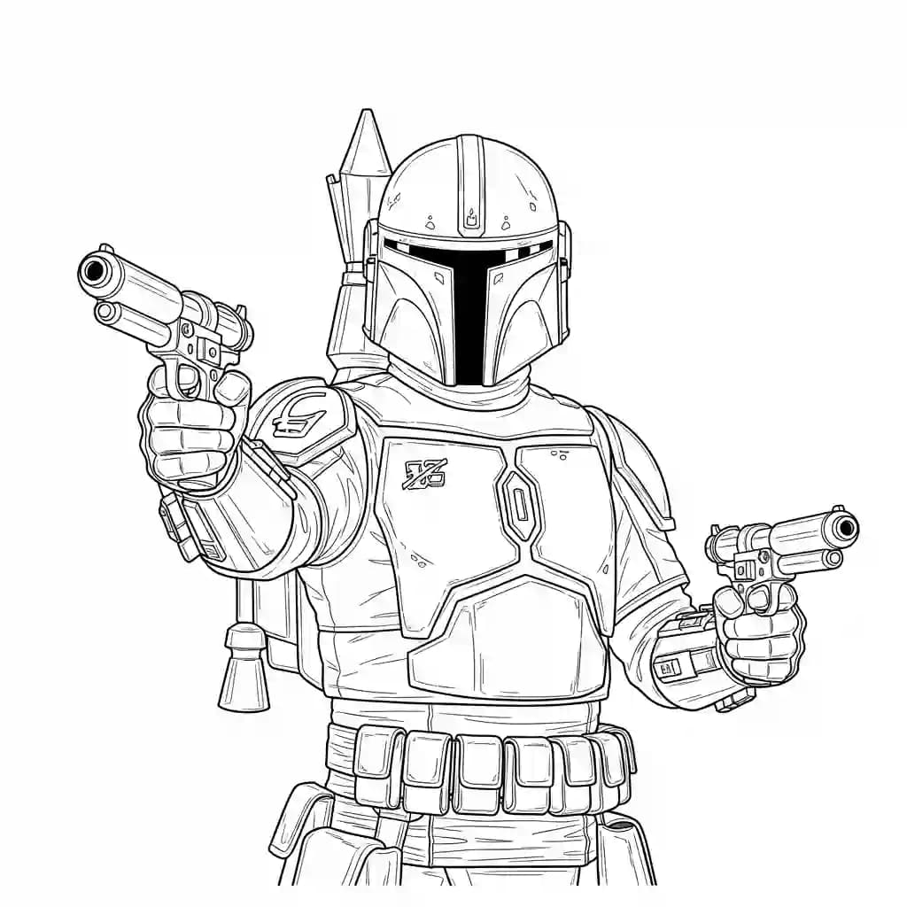 Star wars Kleurplaat van Star wars met een avontuurlijk en creatief thema om zelf in te kleuren.