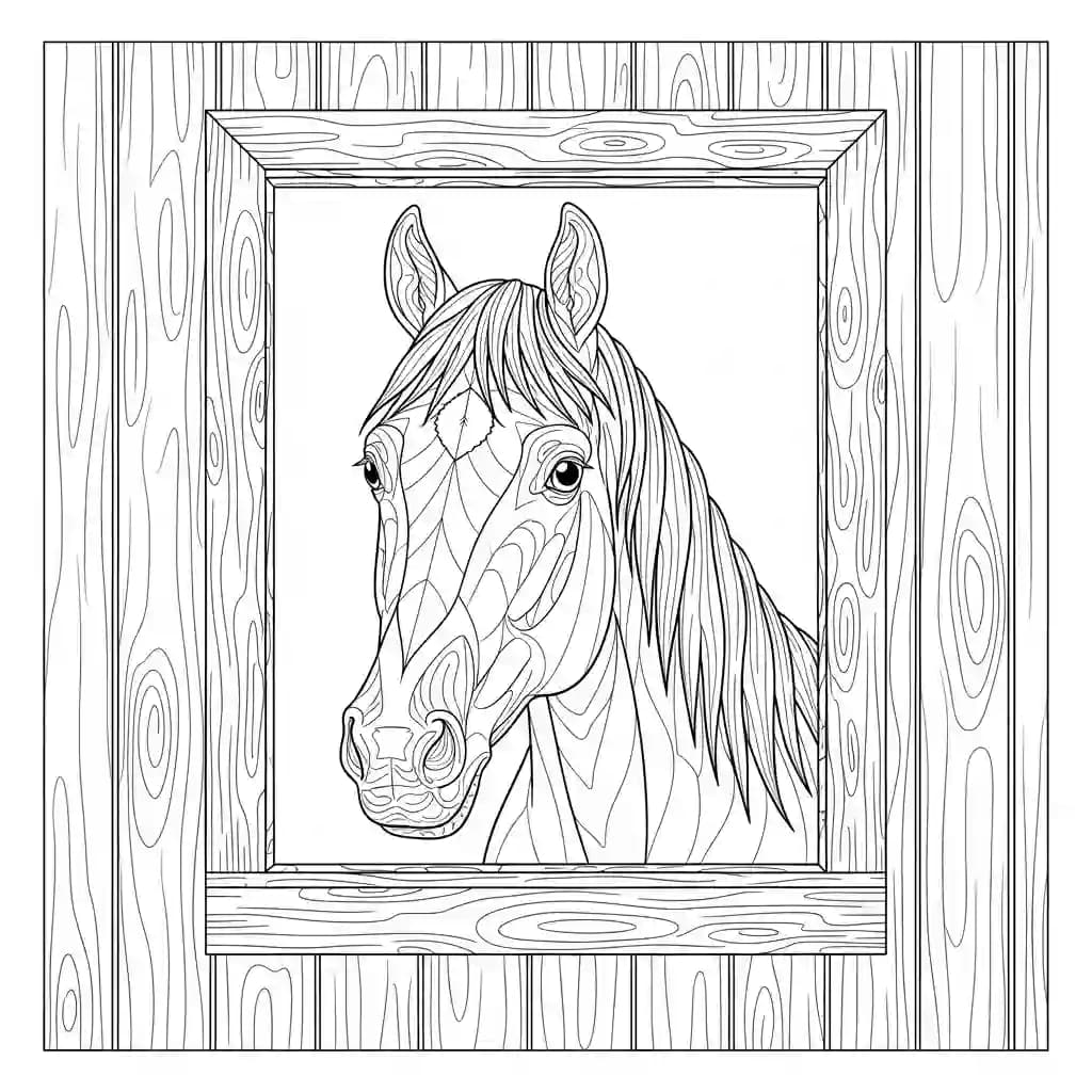 Paard Kleurplaat van een paard die eenvoudig te printen en in te kleuren is.